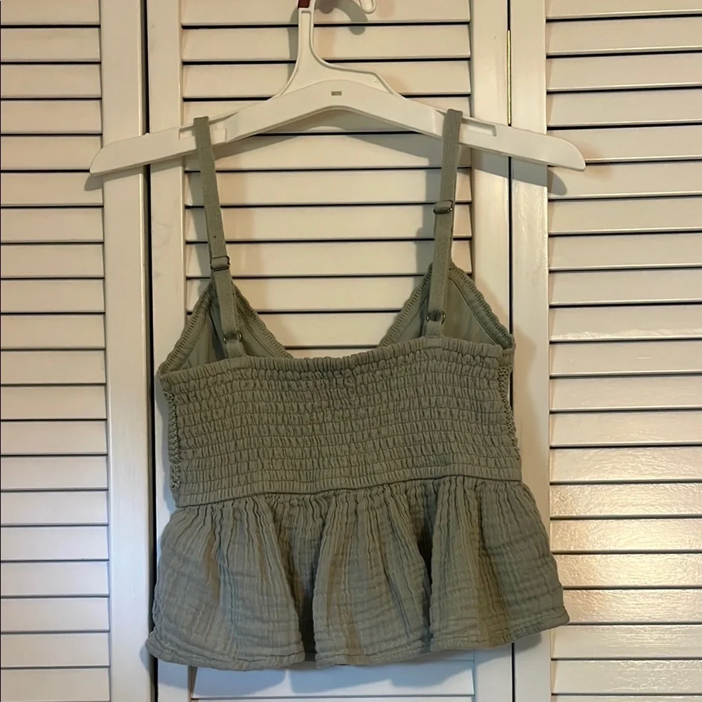 Hollister Green Ribbed Peplum Camisole - Picture 4 of 4
